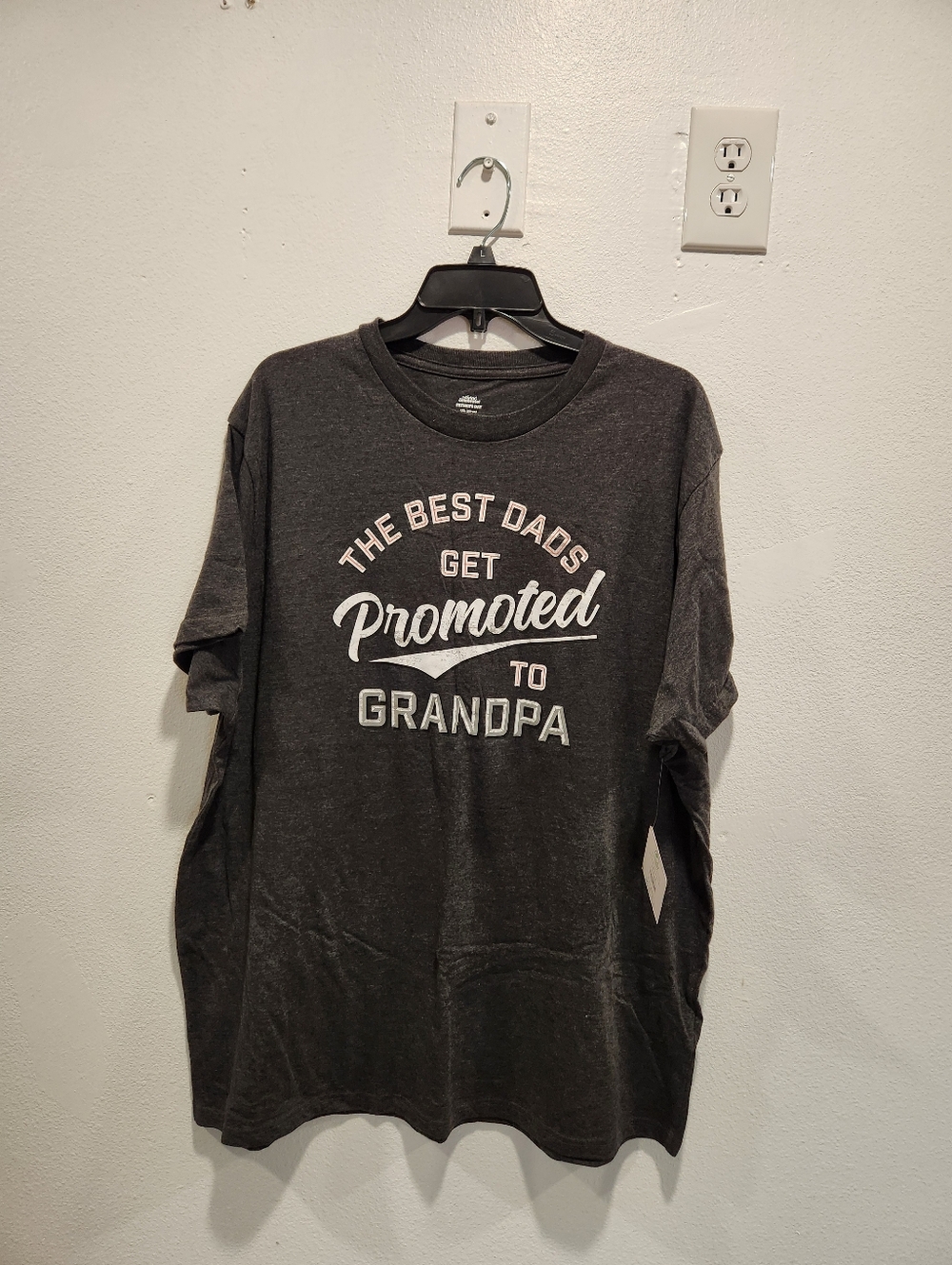Promoted to Grandpa Graphic Tee - Dark Gray